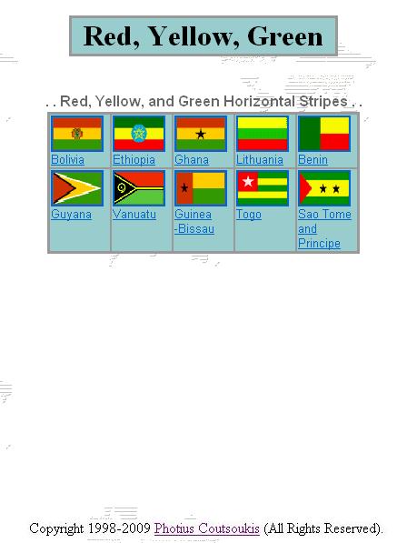 green yellow red flag horizontal stripes