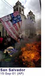 U.S. Flag burning in  El Salvador